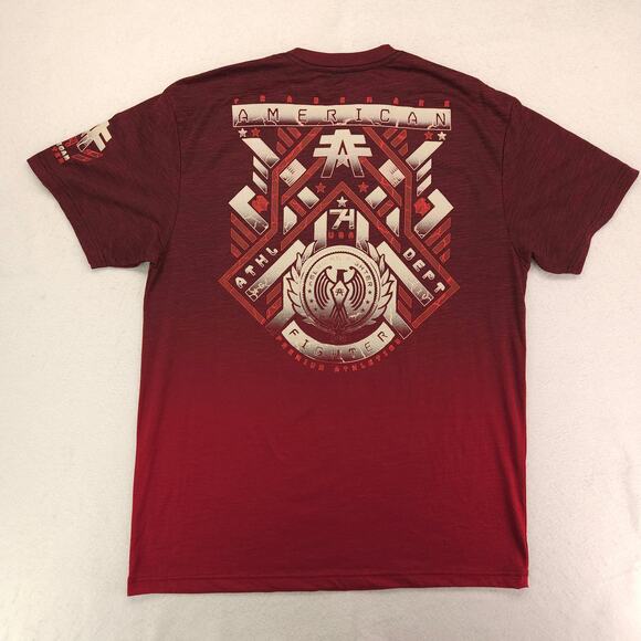American Fighter Casual Short Sleeve Graphic Crew Neck T Shirt Mens Size 2XL Red - Picture 11 of 11